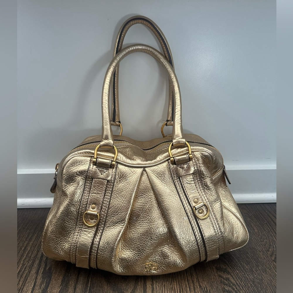 Burberry gold leather bag - used with tags